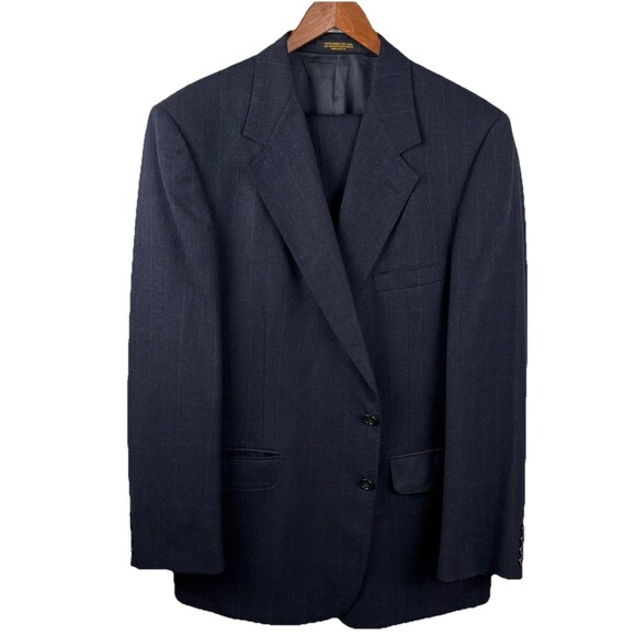 Vintage Evan Picone Mens Blue Wool Pinstripe 2-Piece Suit 44R Jacket 38x28 Pant - Picture 2 of 12